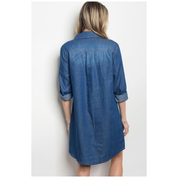 LAST1️⃣//BLUE DENIM SHIRT DRESS - Picture 2 of 5